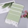 Turkish Cotton Sand-Resistant Striped Beach Shawl/Towel with Tassels