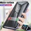 Mirror View Leather Flip Case For Samsung Galaxy A14 A13 A12 A24 A23 A34 A54 A04S A51 A50 A52 A53 A33 A22 A32 5G 4G S22 S23 S24 Ultra Stand Book Cover