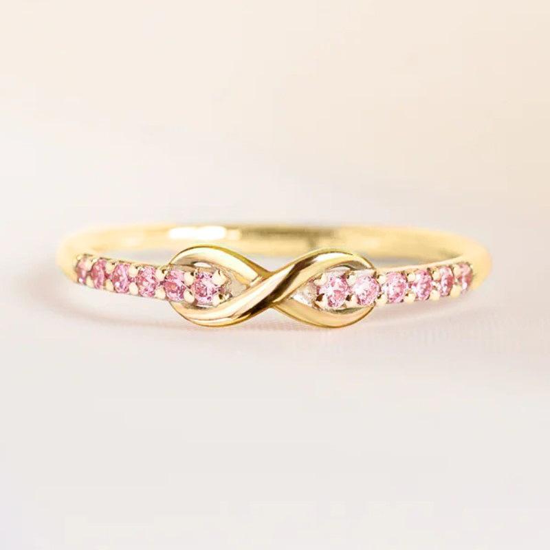 Small fresh 8-character twist infinity symbol fashionable female personality small engagement treasure ring