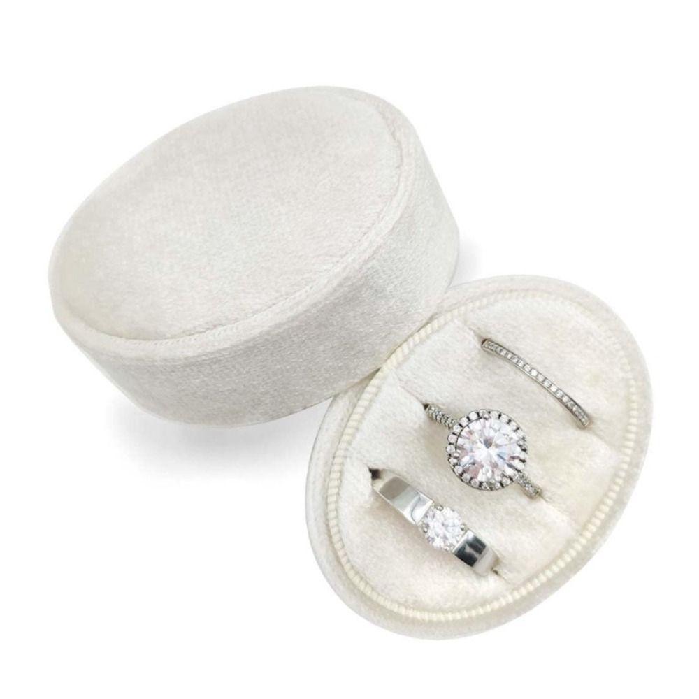 Oval Shape Velvet Ring Box 2 Slots/3 Slots Oval Jewelry Box Jewelry Organizer Box Proposal
