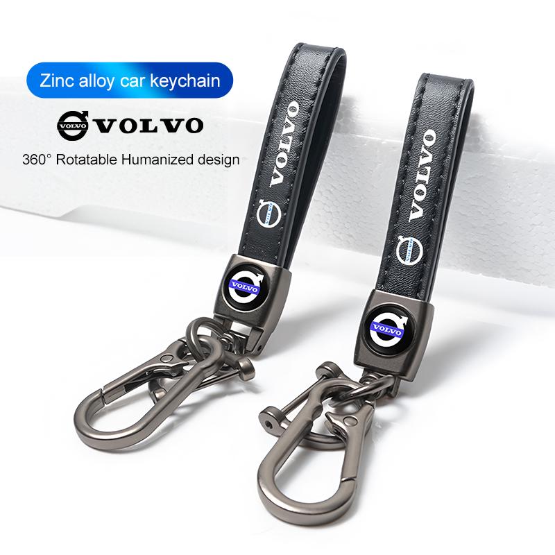 Volvo Zinc Alloy Keychain Car Leather key chain Accessories For Volvo Xc60 Xc90 V40 V60 S60 V50 V90 S80 C40 XC40 V70 XC70 Rdesig