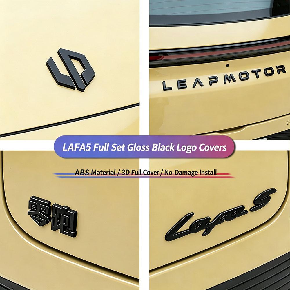 For Leapmotor LAFA5 Blackened Front Hood Emblem Rear Trunk Letter Decals - Specialized Car Accessories For Black Warrior Style