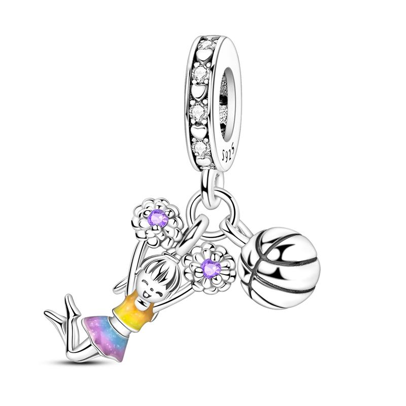 Подвеска-шарм в форме сердца с узором звезды и луны, подходит для браслетов, браслетов-манжет, ожерелий, женские роскошные DIY изящные подвески-бусины, ювелирные подарки