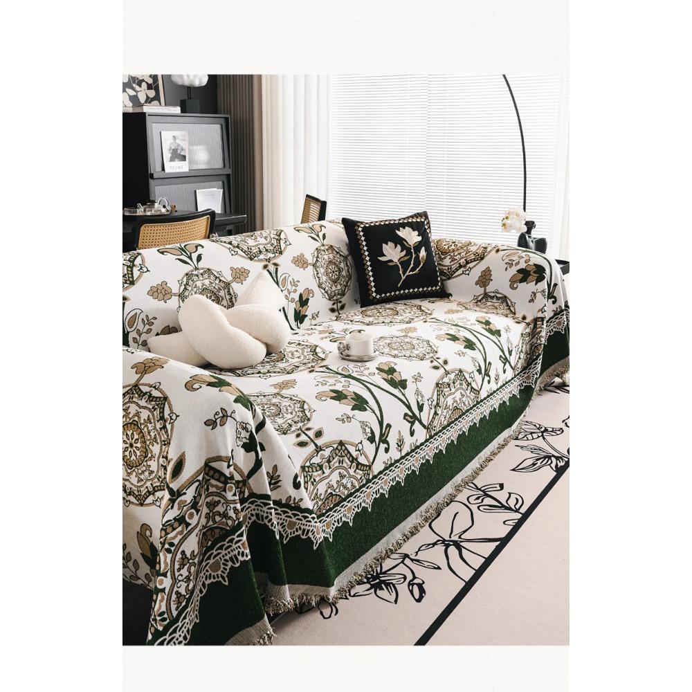 Эксклюзивное винтажное полотенце для дивана из ткани шенилл в американском стиле, чехлы для дивана, пылезащитный чехол для декора гостиной, пригодные для машинной стирки