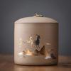 High-grade Rough Pottery Tea Sealed Jar Home Flower Tea Dried Fruit Moisture-proof Storage Cans Small Size Tea Packaging Caddy