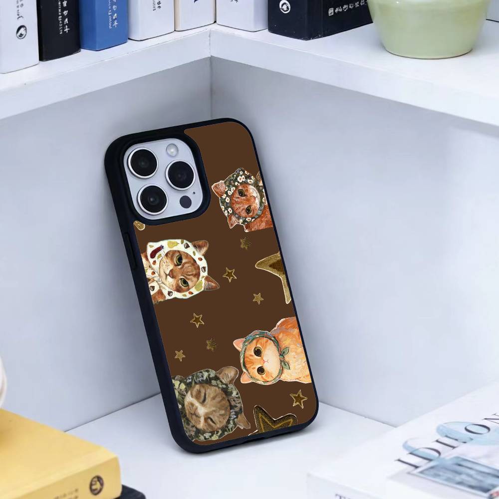 Масляная живопись Милый кот Чехол для телефона Для iPhone 17, 16, 15, 14, 13 Plus, Pro Max Магнитный Для Magsafe Беспроводная зарядка