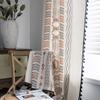 Bohemian Curtain with Tassels Single Panel Easy Hanging with A Rod Pocket & Loop for Farmhouse, Office & Living Rooms 1 Panel