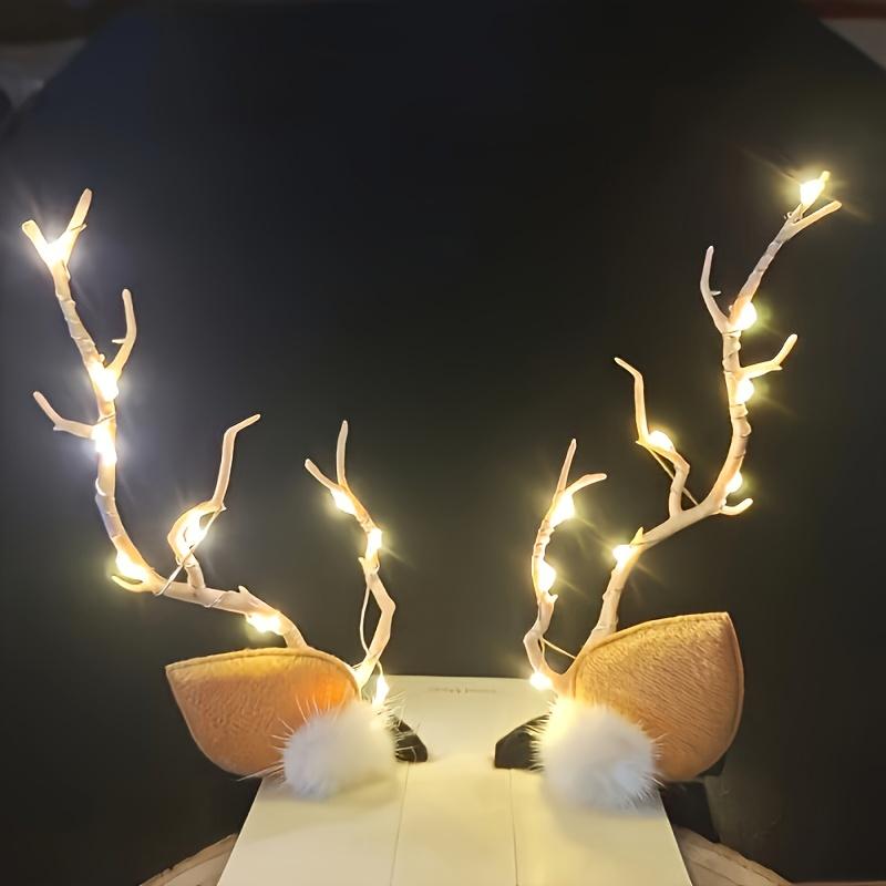 1 ПАРА Рождественская заколка для волос в виде лося, меняющая цвет, с регулируемыми тремя режимами освещения, костюм для переодевания, сценическое шоу, рождественский подарок