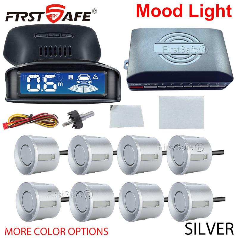 LED display reverse radar, 8 sensors, radar detection system, backlight display, voice prompts make reversing easier