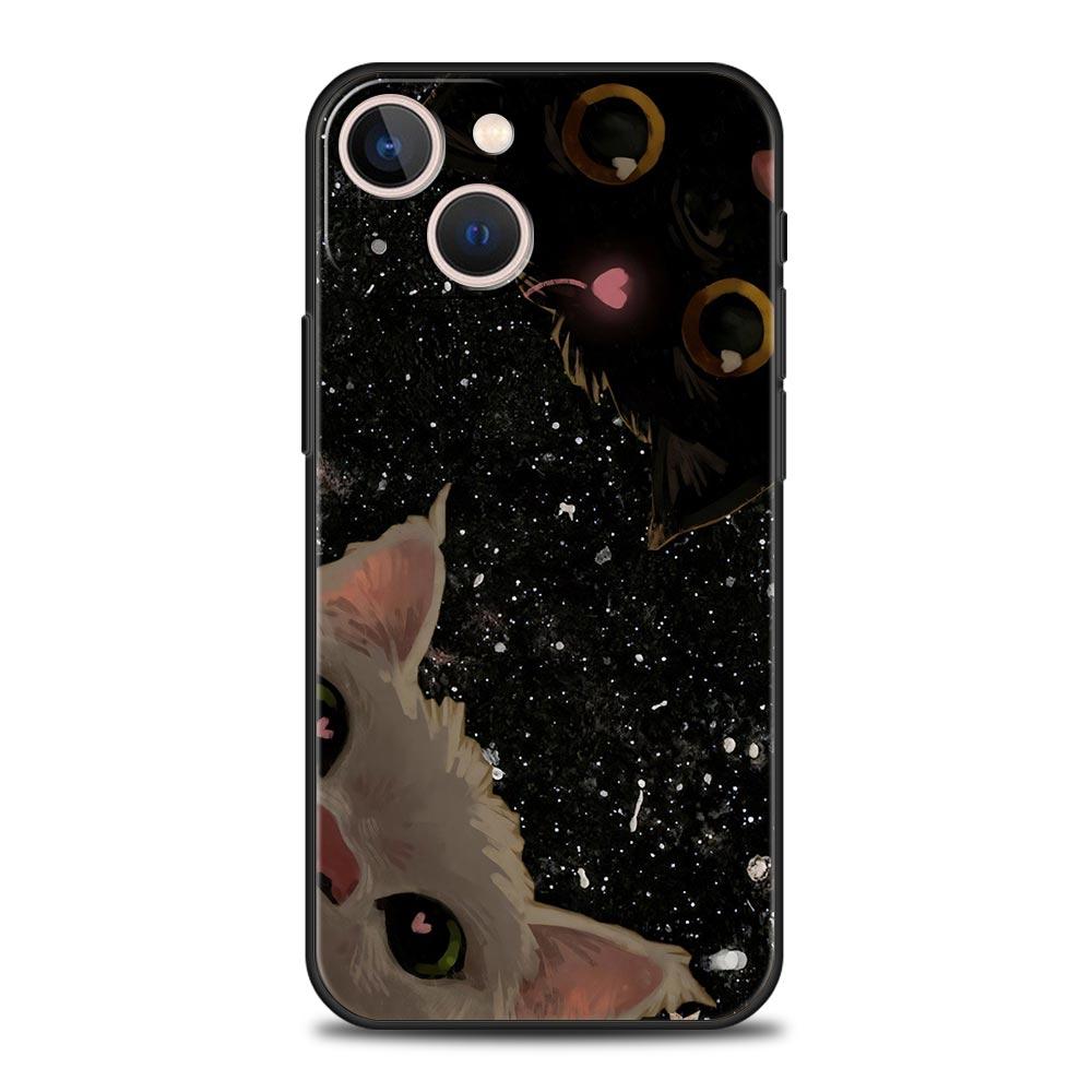 Cute Cat Phone Case Cover for iPhone 17 16 15 14 13 12 11 Pro Max 17 Air Plus Shockproof Soft TPU Shell Fundas Capas Coque Bags