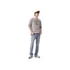 Levis Loose Fit Letter Print Crew Neck Long Sleeve T-Shirt Men Tops Gray 16139-0227