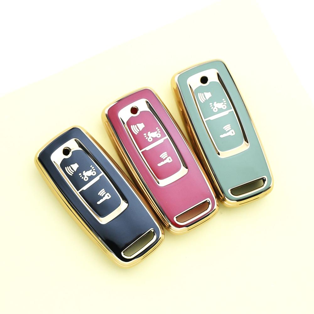 3 Buttons Gold Edge TPU Shell Fob Motorcycle Remote Key Case Cover Protector Holder For Honda PCX160 VISION SH350 PCX 160 Accessories