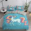 Children Cute Unicorn Duvet Cover Cartoon Bedding Set Rainbow Stripes Animals Children Kids Girls Gifts for Bedroom Decorations