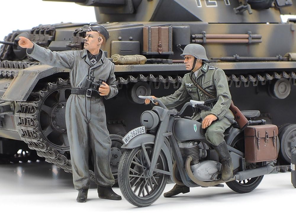 Tamiya Scale Limited Edition German Panzer IV G Early Production Vehicle with Messenger Bike Set for the Russian Front Plastic Model Kit 25209 1/35