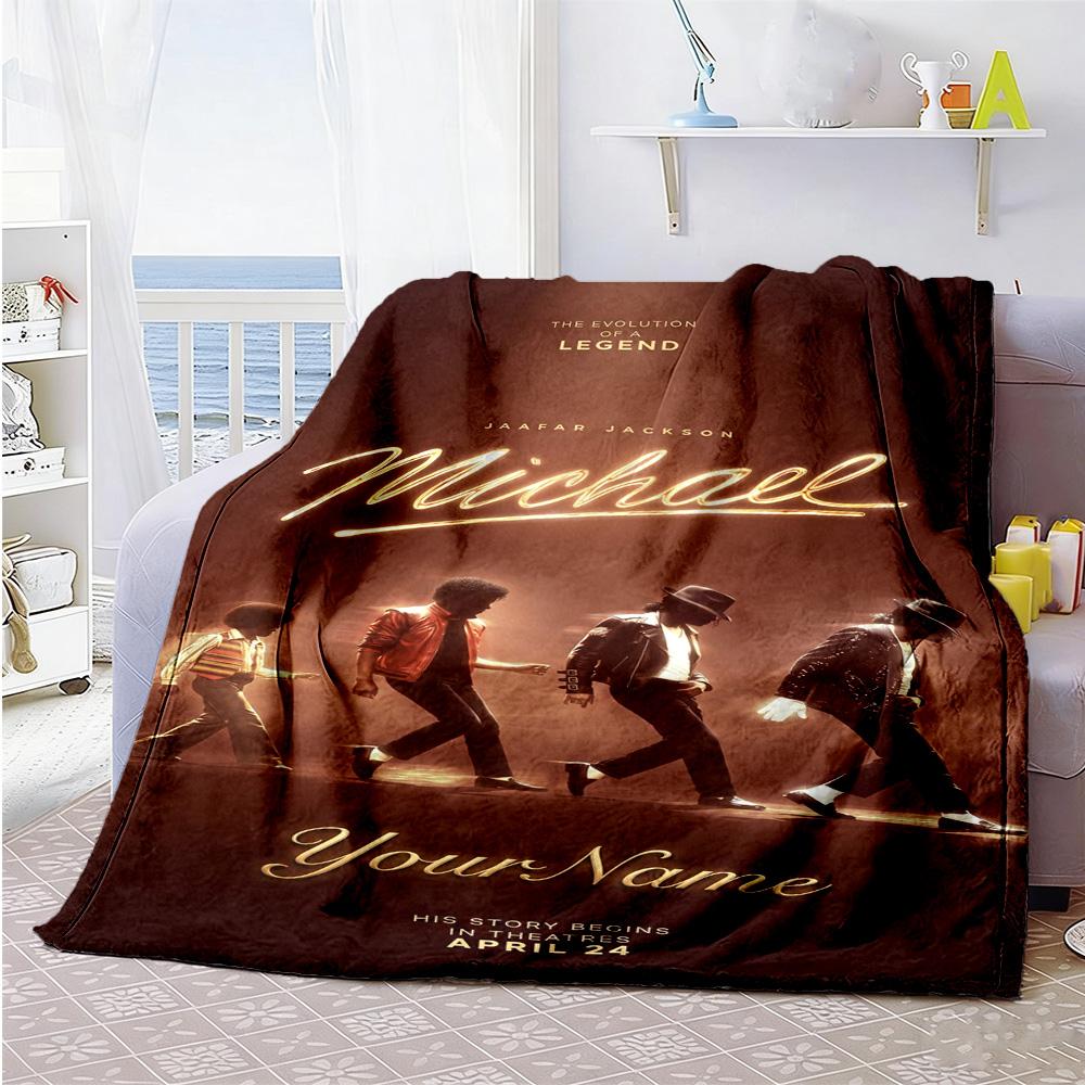 Michael Jackson 149 Personalized Text Blanket Throw Customizable Blanket Soft Warm Cozy Suitable for Chair Living Room Seaside Bed All-Season Use