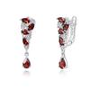 925 Sterling Silver Natural Red Garnet Clasp Dangling Earring Real Gemstone Fine Jewelry for Girls Women Daily Wear Nice Gift