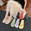Gentle Temperament Exquisite Pearl Flip-flops Women's Summer Seaside Beach Pinch Slips Light and Comfortable Flat-bottomed Cool Slippers