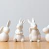 Happyyami Сад Зайчиков Фигурки Пейзаж Зайчики Украшение 3 шт. Керамическая Фигурка Зайчика Кролика Пасхальные Белые Фигурки Зайчиков Мини Настольный Кролик