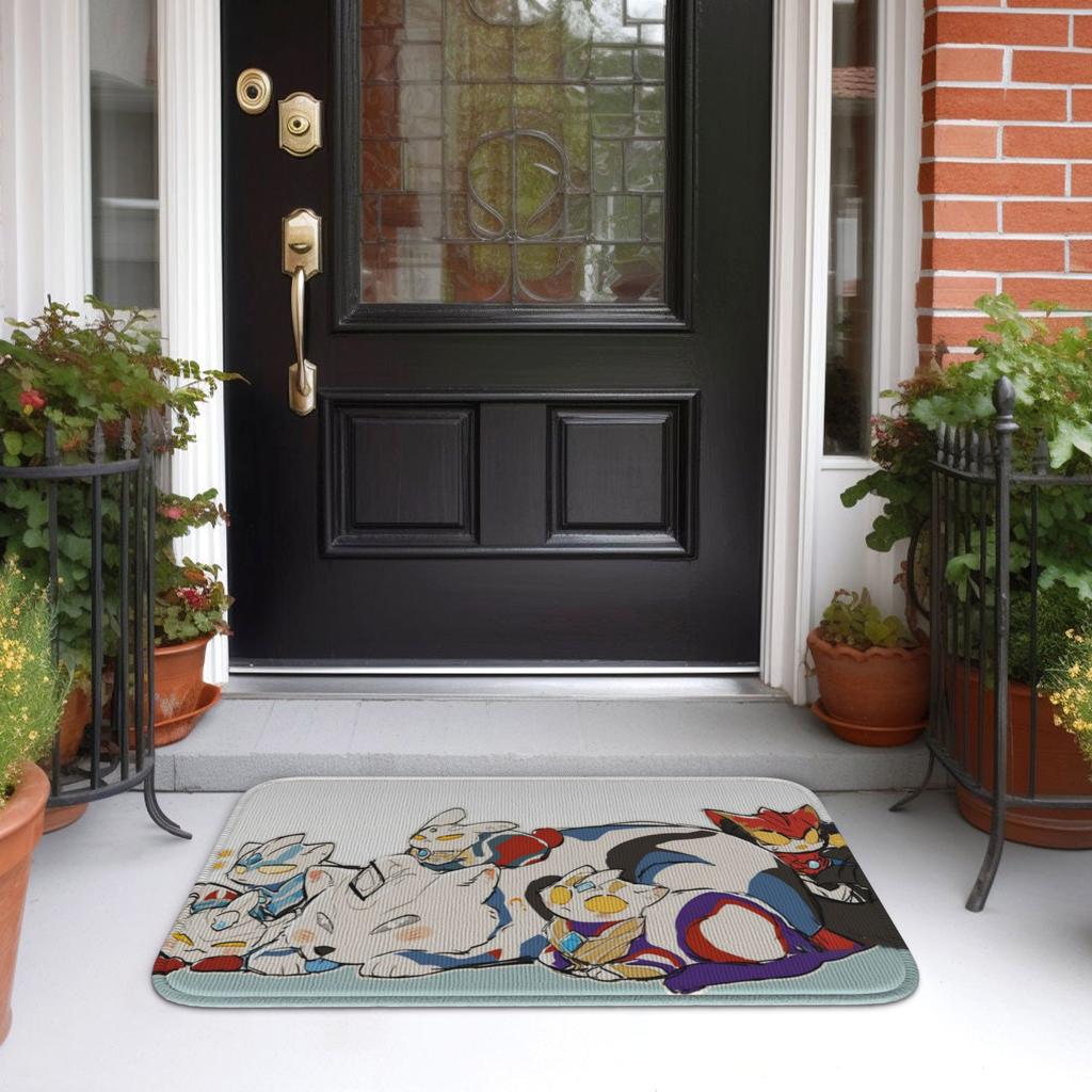 Ultramanes Anime Front Door Mat Anti-Slip Indoor Welcome Quick Dry Doormat Living Room Entrance Rug Carpet Footpad
