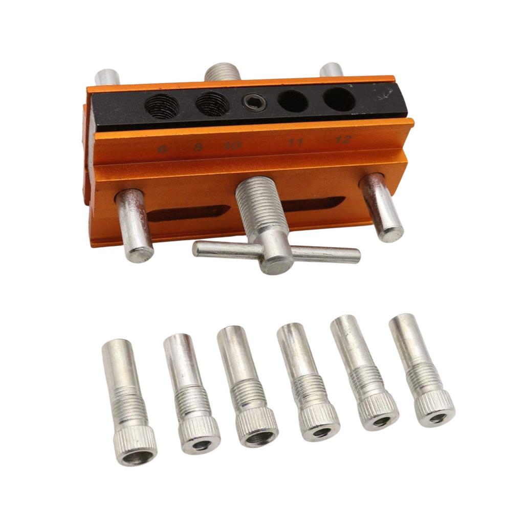 Самоцентрирующийся дюбельный кондукторный набор Кондуктор для сверления прямых отверстий Набор для соединения на ламелях С 6 направляющими втулками для сверления Регулируемый