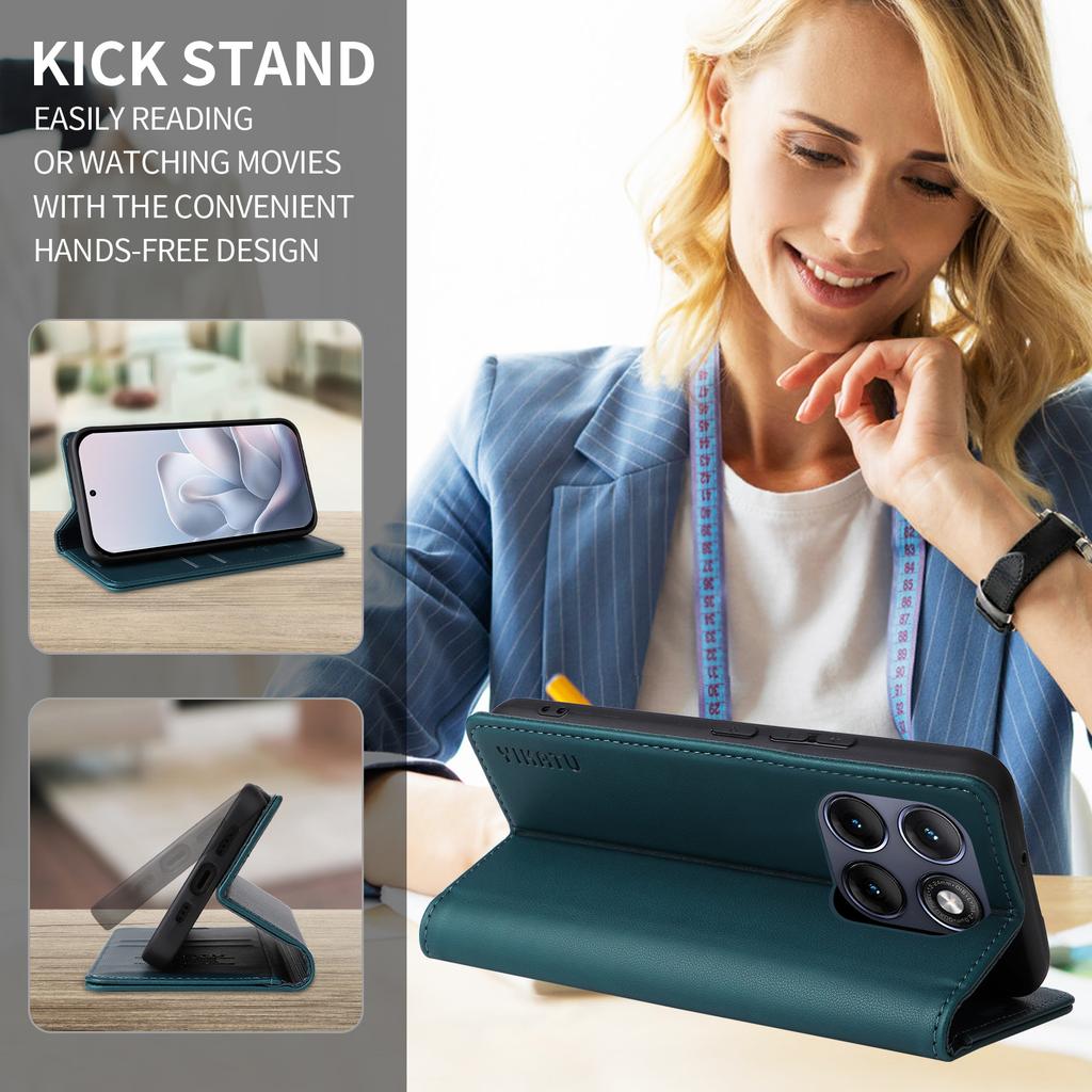 Case for Edge 70 Fusion+ 5G - Leather/PU, Green