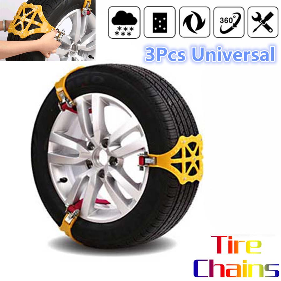3Pcs Universal Beef Tendon Manganese Steel Nails Thickened Emergency Tire Chains Snow Chains Anti-skid Chains Belt For Car