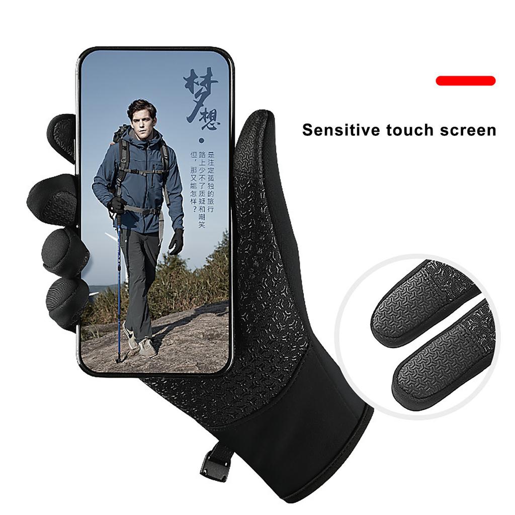 Touchscreen Fleece Insulated Gloves, Thermal Windproof Snow-Proof Warm Gloves Winter Sports Ski Riding Bike Mittens