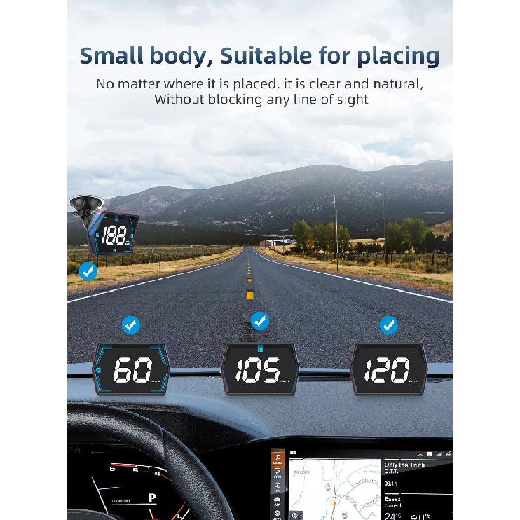 New HUD G20 GPS Car Head-Up Display Digital Speedometer Universal Big Font Overspeed Alarm For All Cars Electronic Accessories