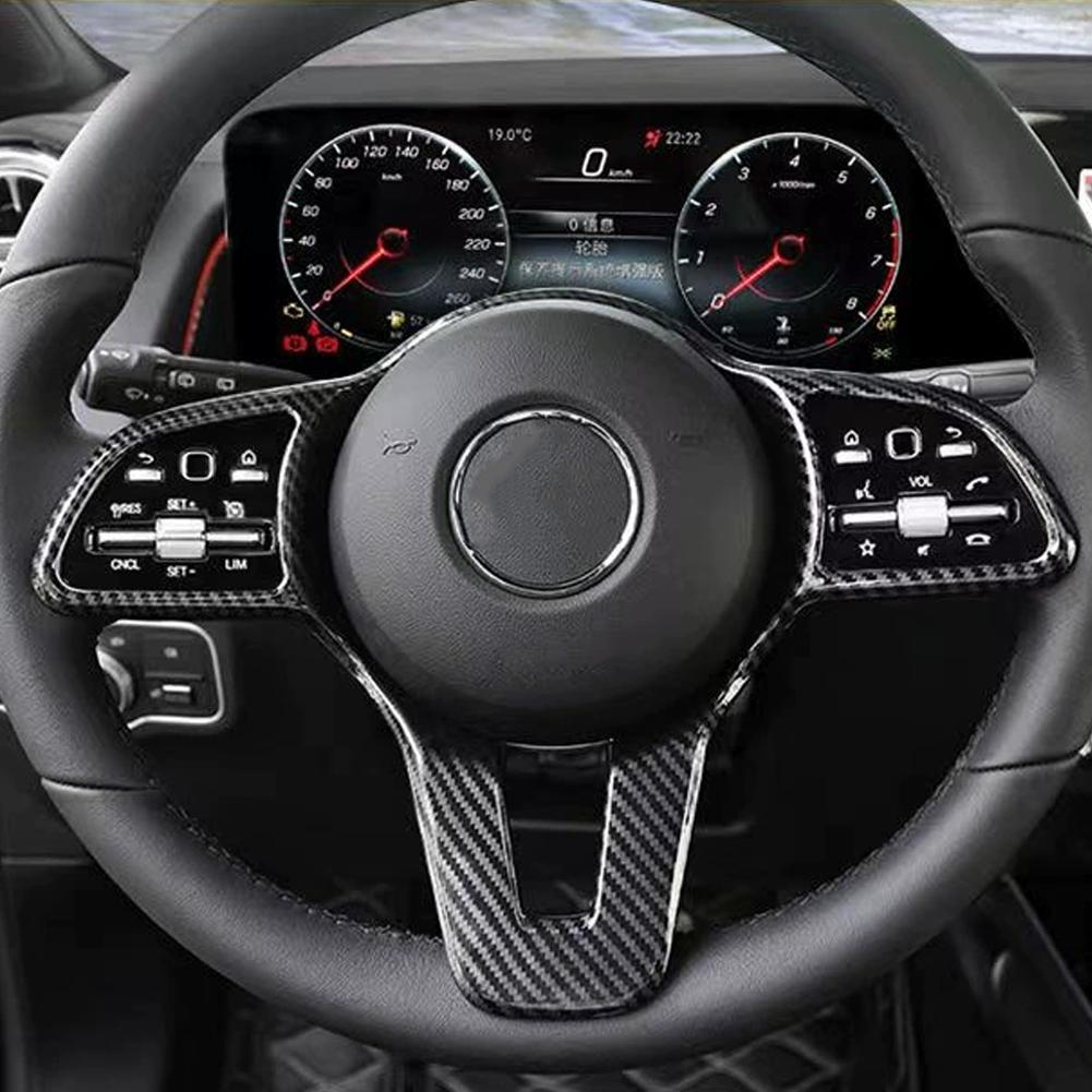 Накладка на рамку кнопок рулевого колеса автомобиля из углеродного волокна, ярко-черная для Mercedes Benz ABCE GLC GLA CLA GLS GLE EQC GLB