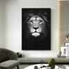 Современная картина на холсте, черно-белые постеры с животными и принты, лев, слон, олень, зебра, настенные панно для гостиной, домашний декор, без рамки
