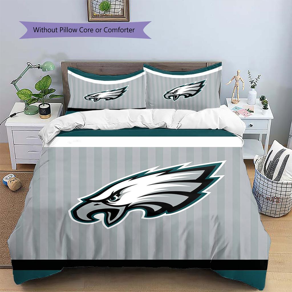 Philadelphia Eagles2 Pattern Bedding Quilt Set Home Decoration Gift (1 * duvet cover + 2 * pillowcase without core)