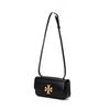Tory Burch Eleanor Signature Double T Logo Solid Color Leather Small Square Shoulder Crossbody Bag Women bags Black 89644-001
