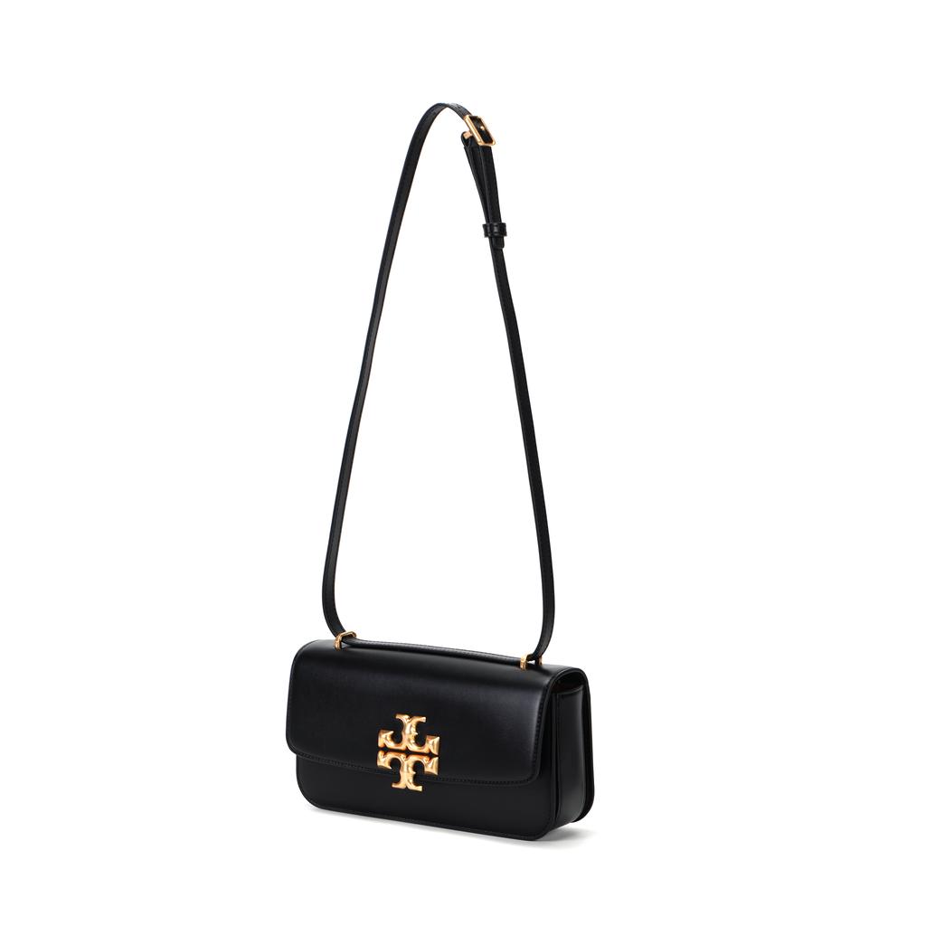 Tory Burch Eleanor Signature Double T Logo Solid Color Leather Small Square Shoulder Crossbody Bag Women bags Black 89644-001