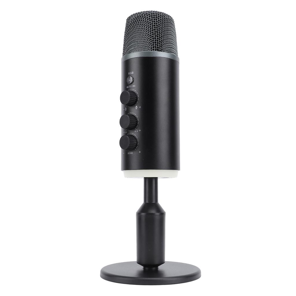 Игровой микрофон HiFi Sound Регулируемая громкость USB PC конденсаторный микрофон с функцией отключения звука и RGB подсветкой для