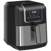 Двухзонная аэрофритюрница 6,5 л Airfryer 1700 Вт с 2 отделениями, 8 программ, светодиодный дисплей, антипригарное покрытие, фритюрница с маслом, Черный
