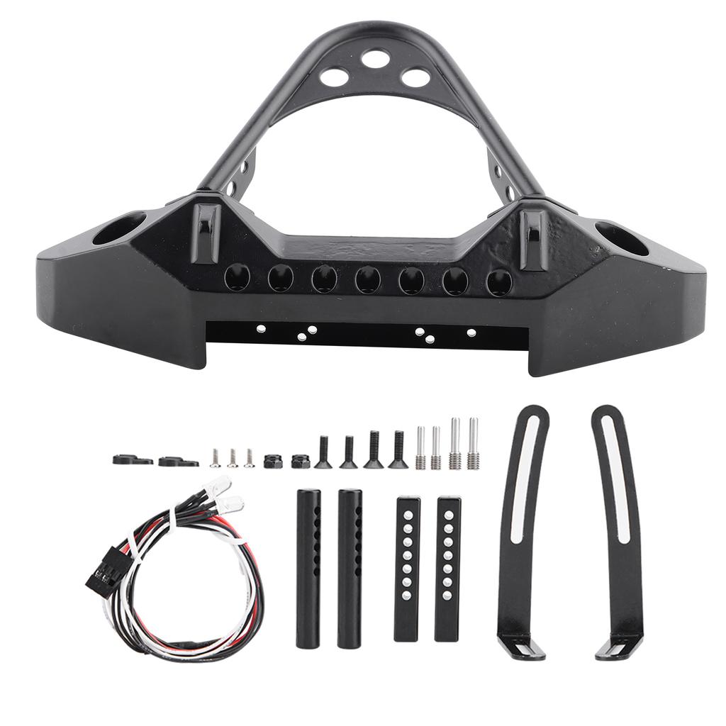 Металлический передний бампер с 2 светодиодными фарами для Traxxas TRX?4 Масштаб 1/10 RC Гусеничный автомобиль (черный)