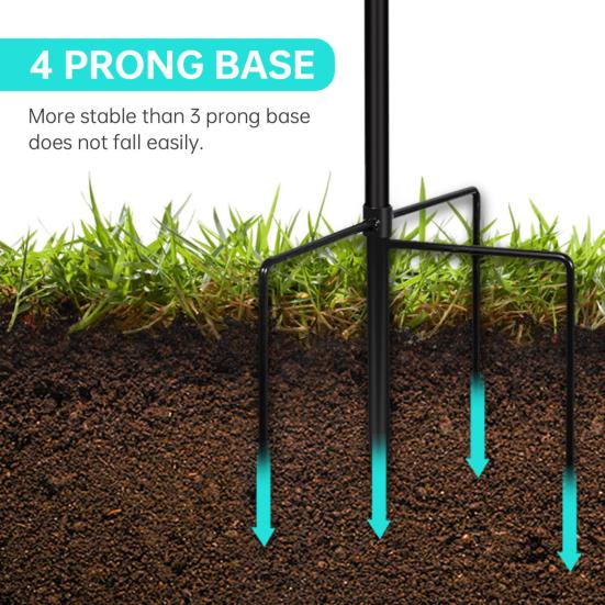Подставка для флага в саду, многофункциональный держатель для флага во дворе с крючком для пастуха, толстая металлическая сегментированная подставка для флагштока для кормушек для птиц на открытом воздухе, флаги