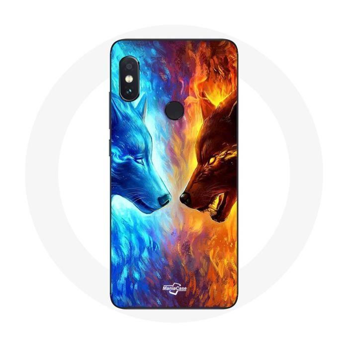 Чехол для Xiaomi Redmi Note 5 AI Dual Camera Ice and Fire Wolf