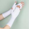 Accessories Arm Cool Solid Mittens Sunscreen Protection Half Finger Sleeves Fingerless Long Gloves