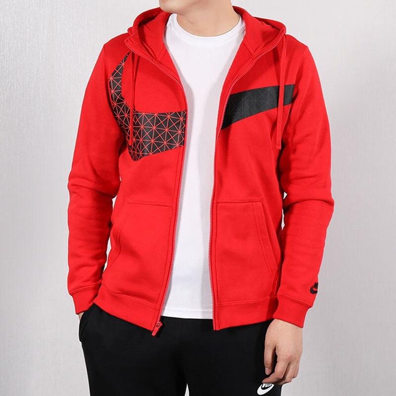 Nike Big Swoosh LOGO Large Hooded Jacket Red Men's BV5822-650