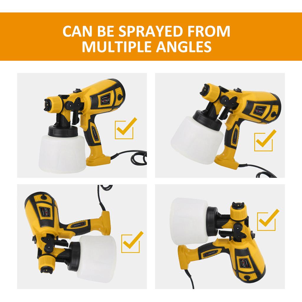 Распылитель краски, электрический краскораспылитель HVLP, 650 Вт, контейнер 1400 мл с 6 медными насадками, 3 распыления