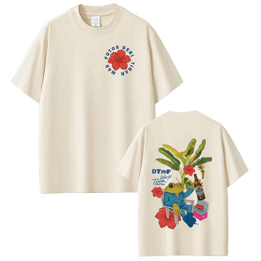 Rapper Bad Bunny Tshirt Debi Tirar Mas Fotos DTMF World Tour T Shirts Women Fashion Vintage Hip Hop Tshirts Streetwear