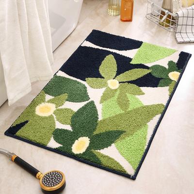 Dopamine Mori Moss Flocking Bathroom Нескользящий коврик для ног Водопоглощающий коврик для двери