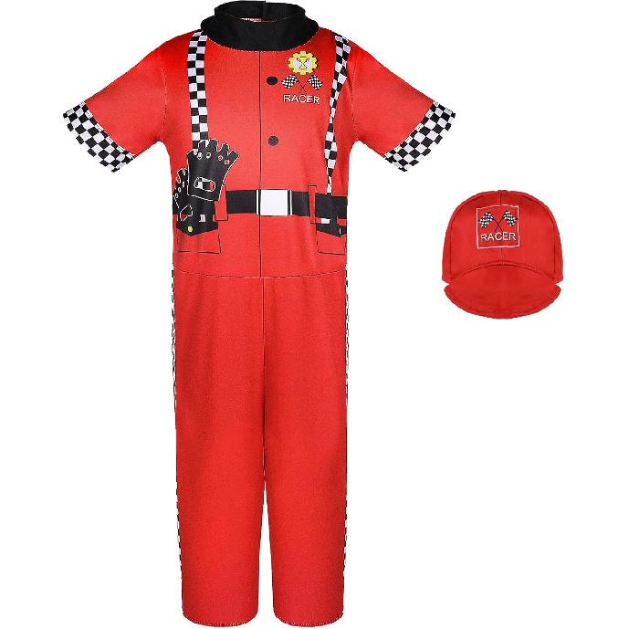 Jeowoqao Dress up Clothes for Little Boys Girls, Kids Dress Up Pretend Play Costumes,Police, Firefighters,Racers,Astronauts Costume for Toddler Age 3