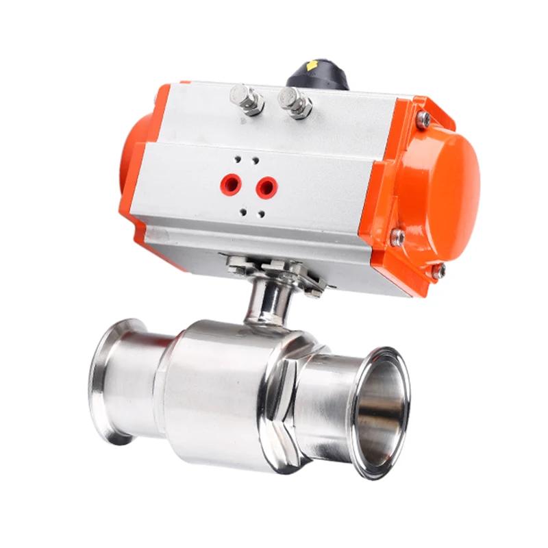 19-108mm Pipe 1.5" 2" -4" Tri Clamp 304 316L Stainless Steel Sanitary Ball Valve With Pneumatic actuator Homebrew