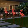 Solar Flamingo Garden Light Metal Pathway Stake with Colorful LED Lights Waterproof Ground Insertion Outdoor Decorative Lights for Lawn Patio Yard