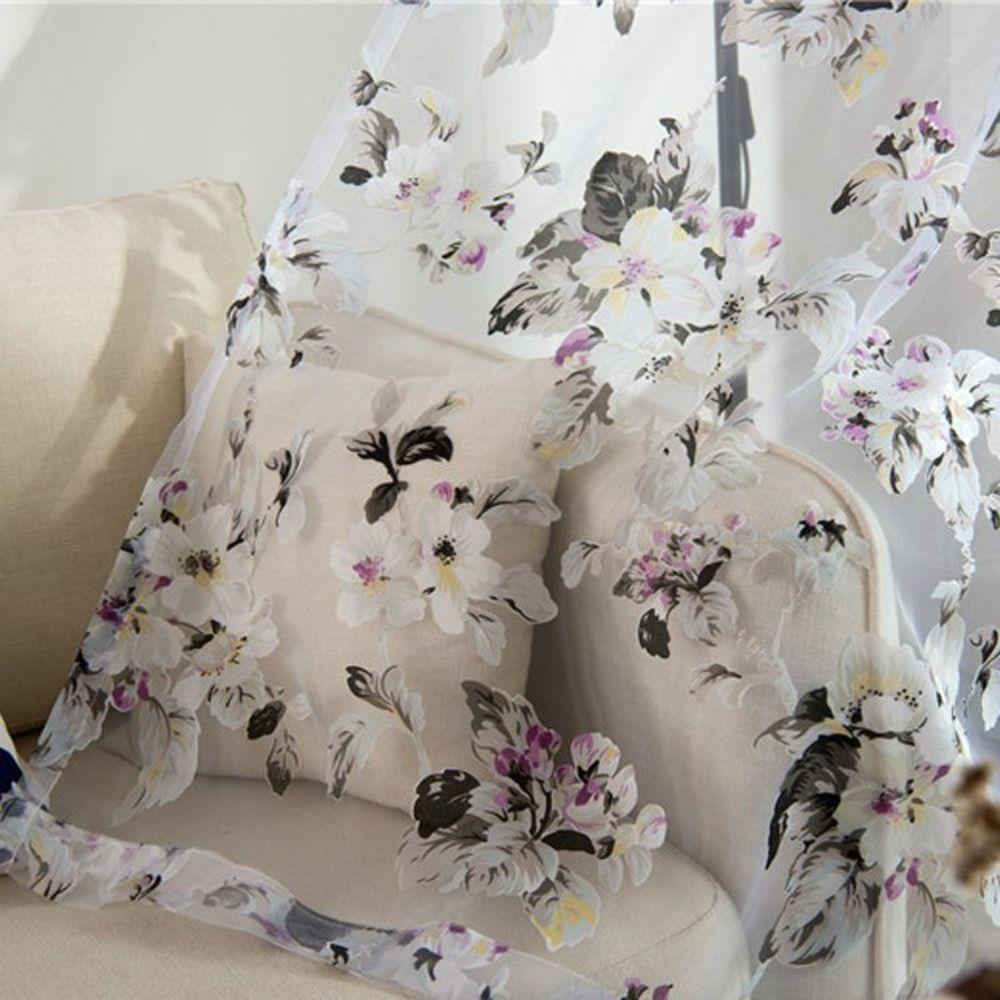 Романтичные шторы на окна, тюль, занавеска из марли, современный цветочный узор, прозрачная занавеска для спальни