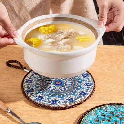 Керамические подставки под стаканы, теплоизоляционные коврики для кухни и столовой, защита от ожогов, пробковое дно, подставка под миску и чашку, подставка под стол, домашний декор.