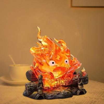 Ночник с изображением пламени в форме сердца, настольная лампа с пламенем для детской спальни, прикроватная светодиодная лампа для детской комнаты, украшение для рабочего стола, Рождественский подарок