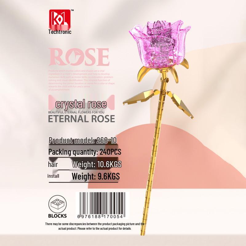 Совместимый конструктор-игрушка «Счастливая вечная жизнь» с украшением в виде цветка розы - Идеальный подарок на День святого Валентина и День учителя